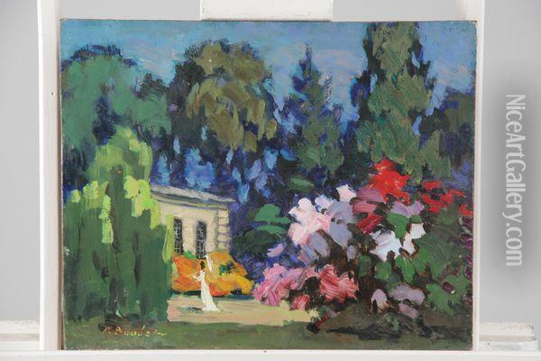 Elegante Au Jardin Oil Painting - Pierre Boudet
