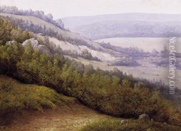 Hillside Oil Painting - Karoly Telepy