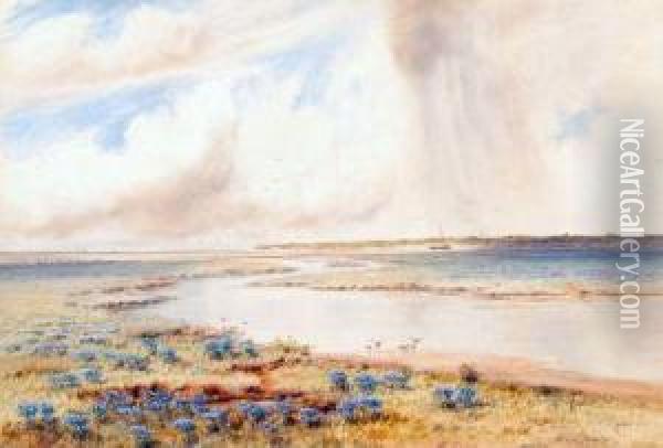 North Norfolk Estuary Oil Painting - Frederick Henry Partridge