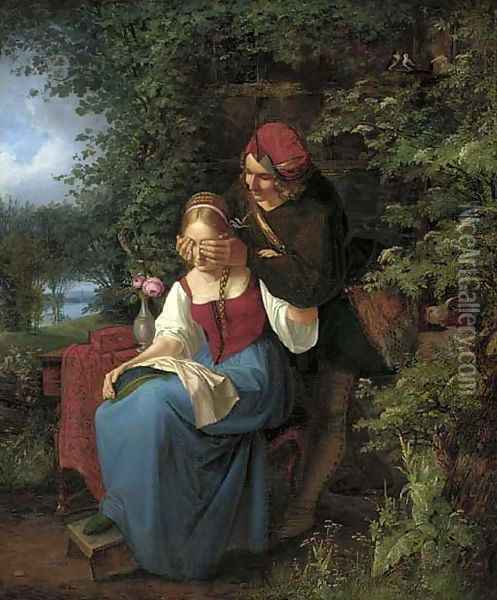 The mystery suitor Oil Painting - Friedrich Tischbein