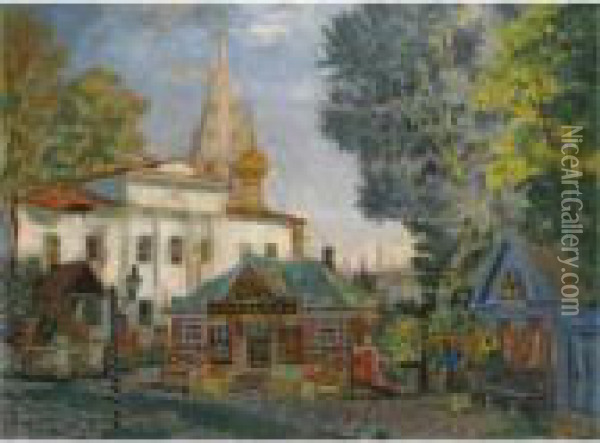 In The Provinces Oil Painting - Boris Kustodiev