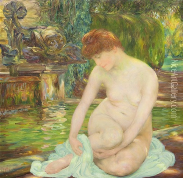 Hommage A Renoir Oil Painting - Clementine Helene Dufau