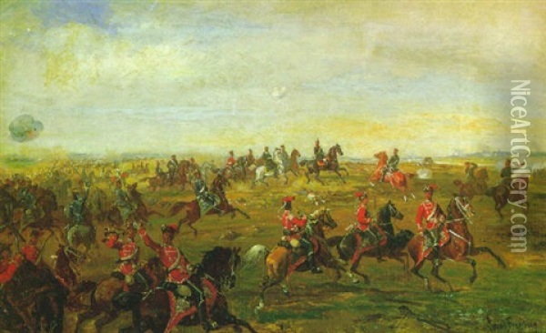 Friedrich Karl In Der Schlacht Von Vionville Oil Painting - Konrad Freyberg