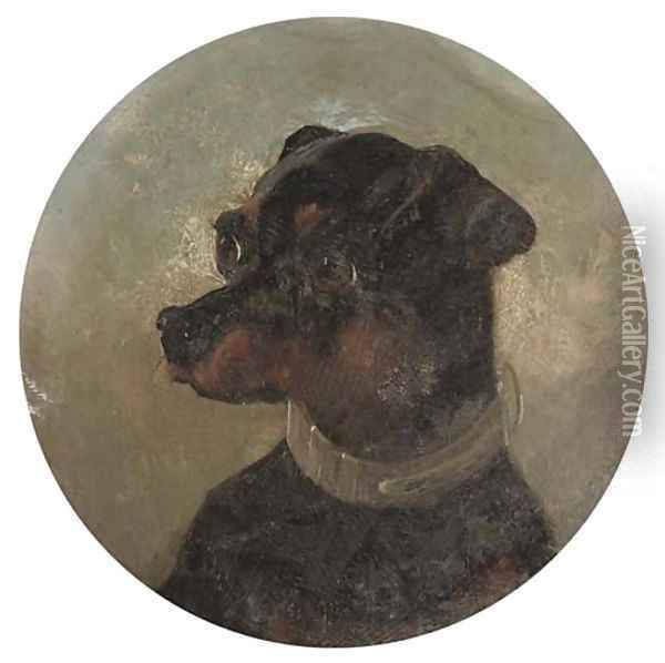Portrait of a terrier Oil Painting - Edwin Loder