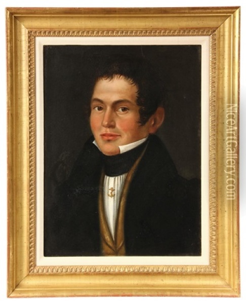 Portrait Of A Young Merchant Seaman Oil Painting - Joseph Greenleaf Cole