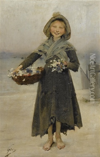 Blossoms Oil Painting - Henry Jules Jean Geoffroy