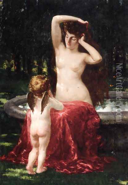 Sylvan Toilette Oil Painting - James Carroll Beckwith