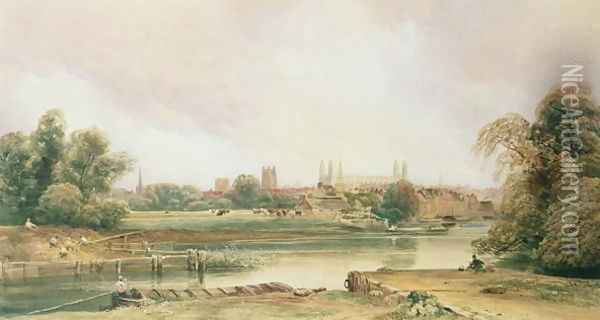 Cambridge Oil Painting - Peter de Wint