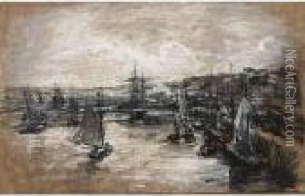The Harbour Of Dunkerque Oil Painting - Alexis Vollon