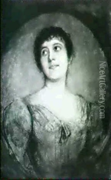 Portrait Of A Woman Oil Painting - Franz Seraph von Lenbach