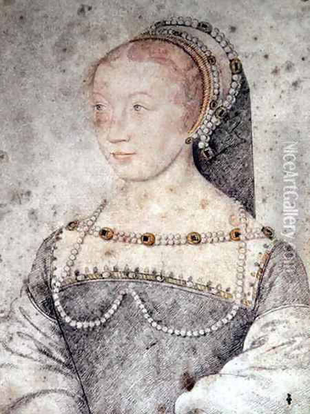 Jossine de Pisseleu, dame Lenoncourt, comtesse de Vignory; c.1535 2 Oil Painting - (studio of) Clouet
