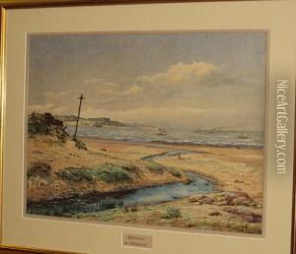 View Of Crosby Across The Mouth Of The Mersey Oil Painting - Raymond Tucker