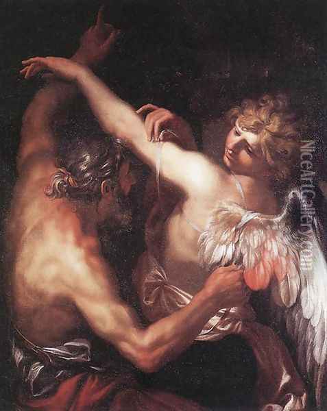 Daedalus and Icarus 1670s Oil Painting - Domenico Piola