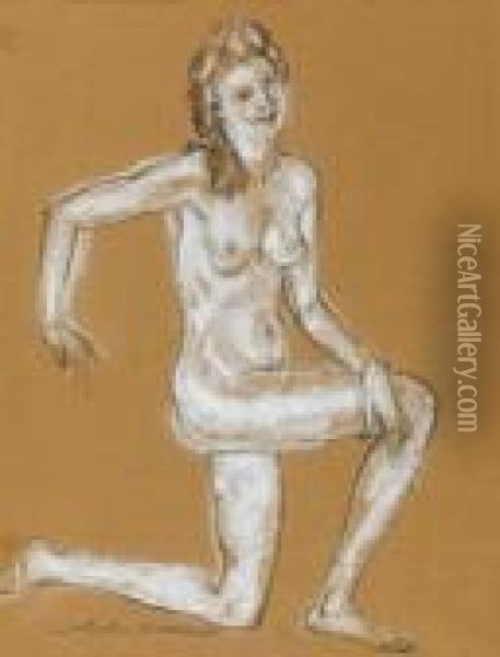 Nude Figure Study Oil Painting - Arthur Bowen Davies