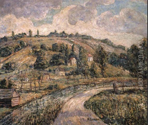 Hillside, Tennessee Oil Painting - Ernest Lawson
