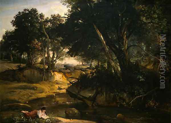 Forest of Fontainebleau 2 Oil Painting - Jean-Baptiste-Camille Corot