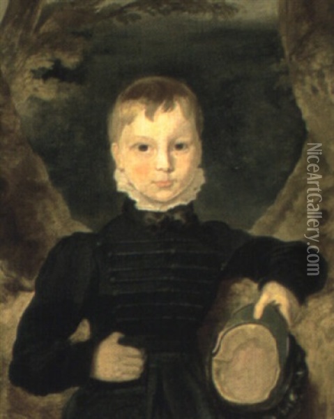 Portrait Of A Young Boy Oil Painting - Margaret Sarah Carpenter