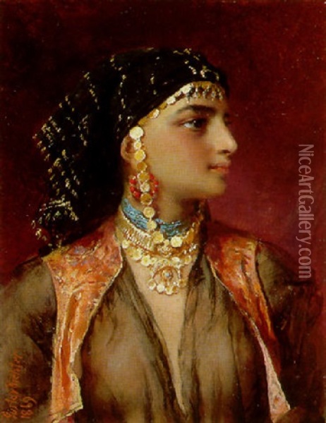 Beaute Egyptienne Oil Painting - Gustav Karl Ludwig Richter
