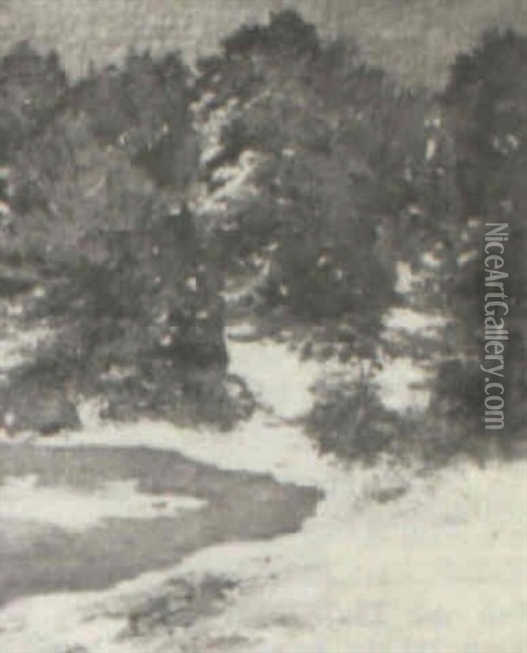 Snow Scene Oil Painting - George Harvey