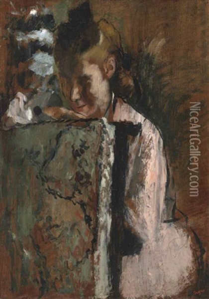 Jeune Fille Assise Appuyee Au Dossier D'un Fauteuil Oil Painting - Edgar Degas