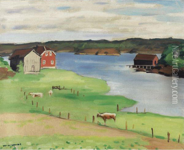 Prairie En Norvege Oil Painting - Albert Marquet