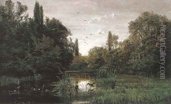 Frog Swamp 1875 2 Oil Painting - Laszlo Paal