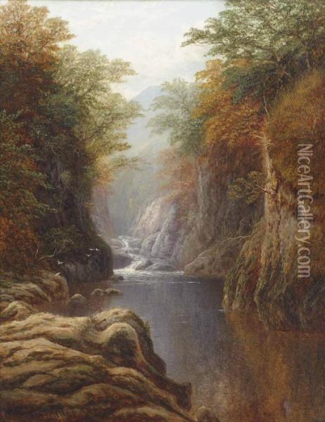 Fairy Glen, North Wales Oil Painting - William Mellor