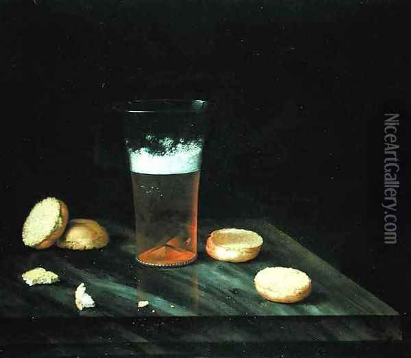 Still life with Beer Glass Oil Painting - Johann Georg (also Hintz, Hainz, Heintz) Hinz