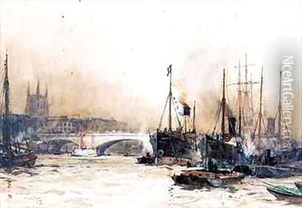 Off Billingsgate Oil Painting - Charles Edward Dixon