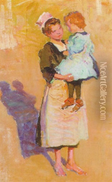 The Nursemaid Oil Painting - Joseph Milner Kite