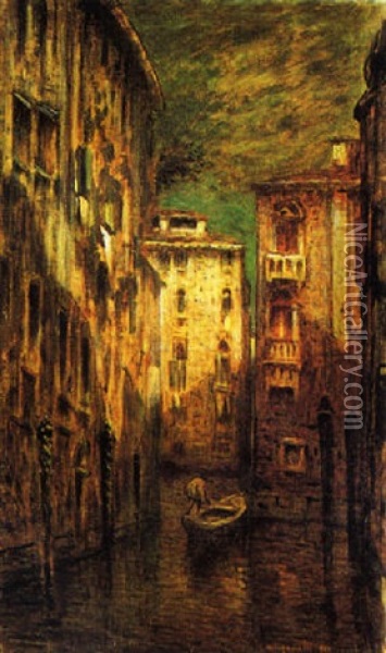 Venezia Oil Painting - Giuseppe Miti Zanetti