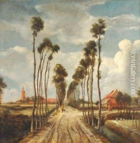 The Avenue Atmiddelharnis Oil Painting - Meindert Hobbema