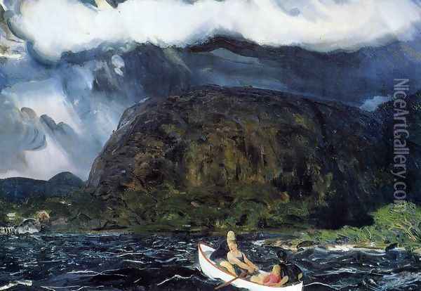 In A Rowboat Oil Painting - George Wesley Bellows
