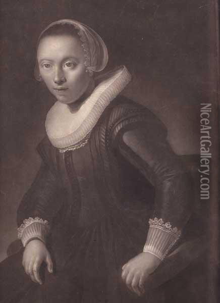Portrait Of A Girl With A Lace Collar Oil Painting - Rembrandt Van Rijn