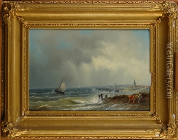 Marine Animee Oil Painting - Petrus Jan (Johannes) Schotel