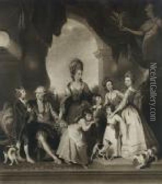 The Marlborough Family Oil Painting - Sir Joshua Reynolds