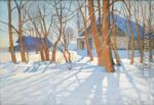 Sunlight On The Snowfall Oil Painting - Andrei Afanas'Evich Egorov