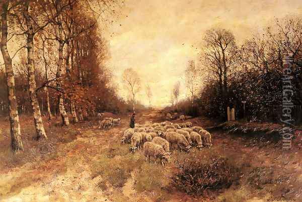 Grazing Sheep near Laren Oil Painting - Petrus Paulus Shiedges