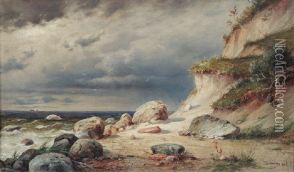 The Beach Of Gohren On Rugia Oil Painting - Gustav Breuning