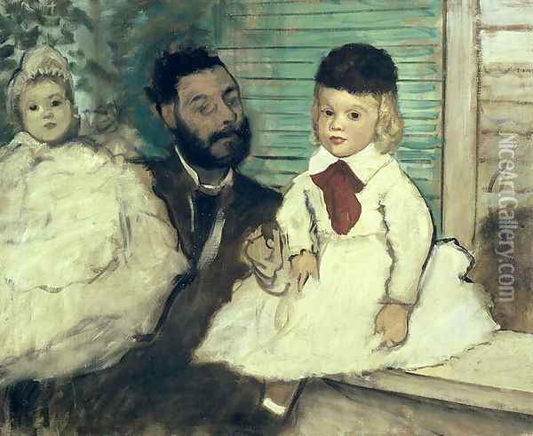 Comte Le Pic and his Sons Oil Painting - Edgar Degas