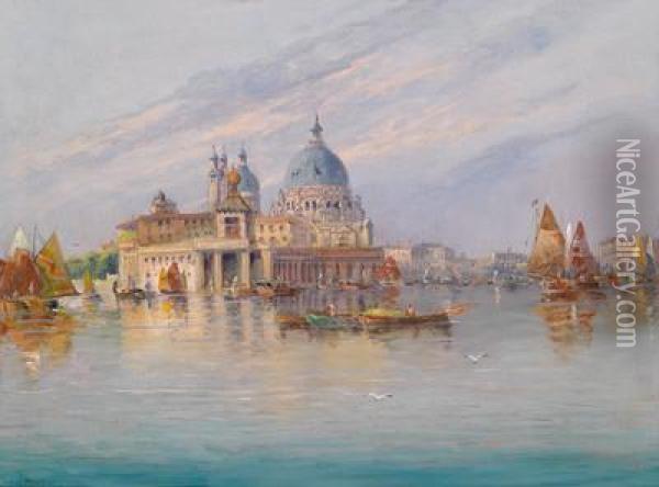 Blick Auf Den Canal Grande Und Santa Mariadella Salute Oil Painting - Karl Kaufmann