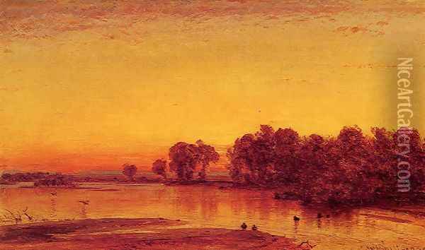 The Platte River Oil Painting - Thomas Worthington Whittredge