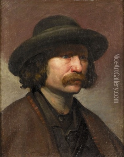 Portrat Eines Herrn Mit Schnurrbart Oil Painting - Hans Canon
