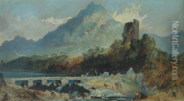 Cascatelle Au Pied D'une Montagne Oil Painting - David Cox the Elder
