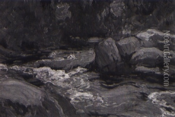 Near Burkes Falls, Thomson Rapids, Magnetewan River Oil Painting - James Edward Hervey MacDonald