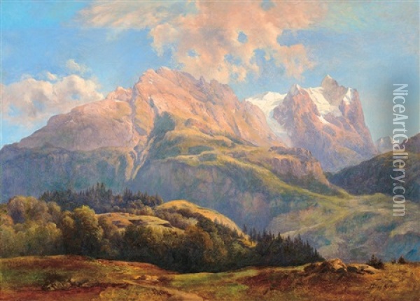 The Tatras Oil Painting - Karoly Telepy