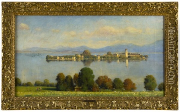Podzimni Nalada Na Jezere Chiemsee Oil Painting - Franz Leo Ruben