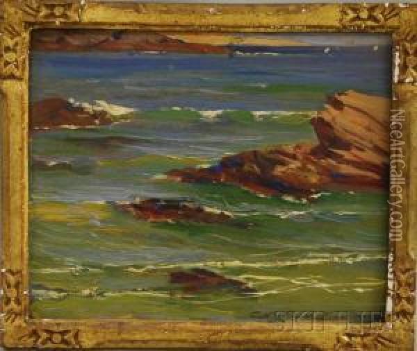 Rocks And Surf Oil Painting - Constantin Alexandr. Westchiloff