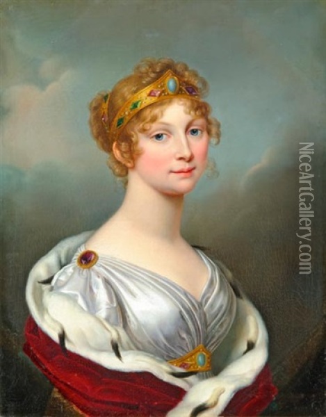 Habsburg - Lotharingiai Maria Lujza Fohercegno Portreja Oil Painting - Johann Baptist Lampi the Younger