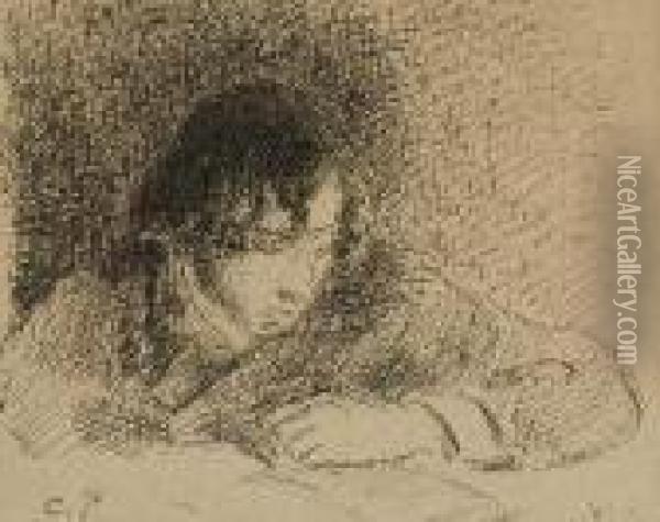 Jeune Garcon A La Lecture Oil Painting - Camille Pissarro